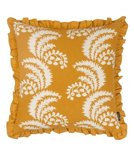 Montrose pleated floral cushion cover 50cm x 50cm ochre Paoletti