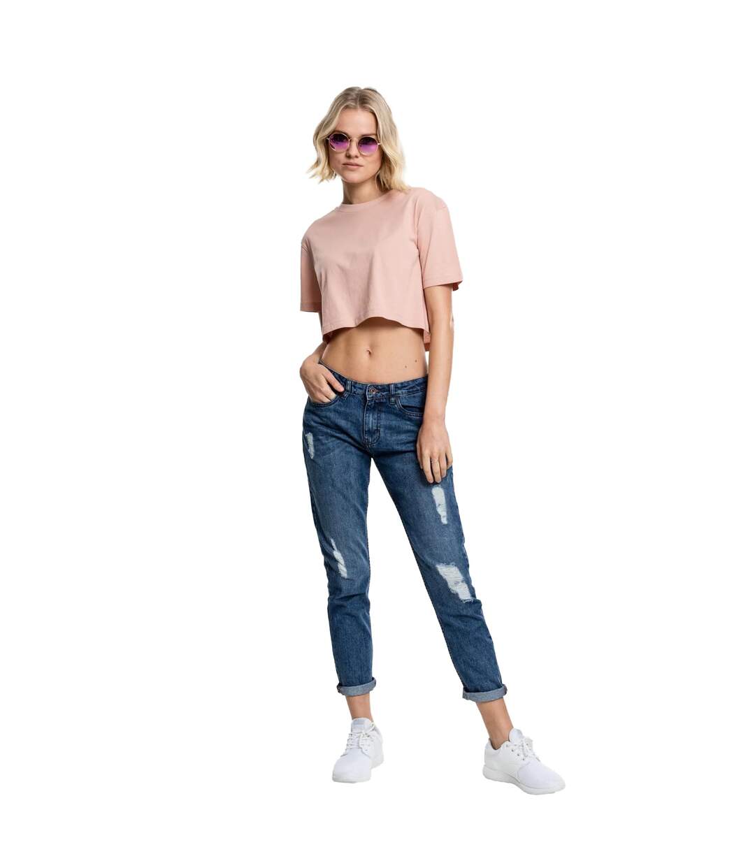 T-shirt Court Femme Rose Clair Urban Classics-1
