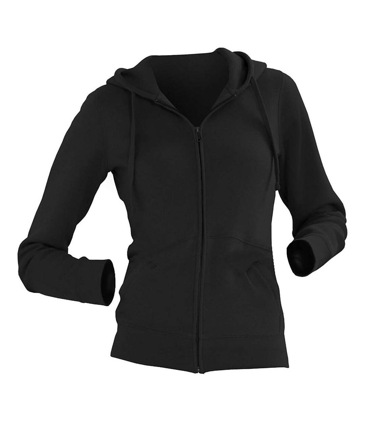 Russell Ladies Premium Authentic Zipped Hoodie (3-Layer Fabric) (Black)