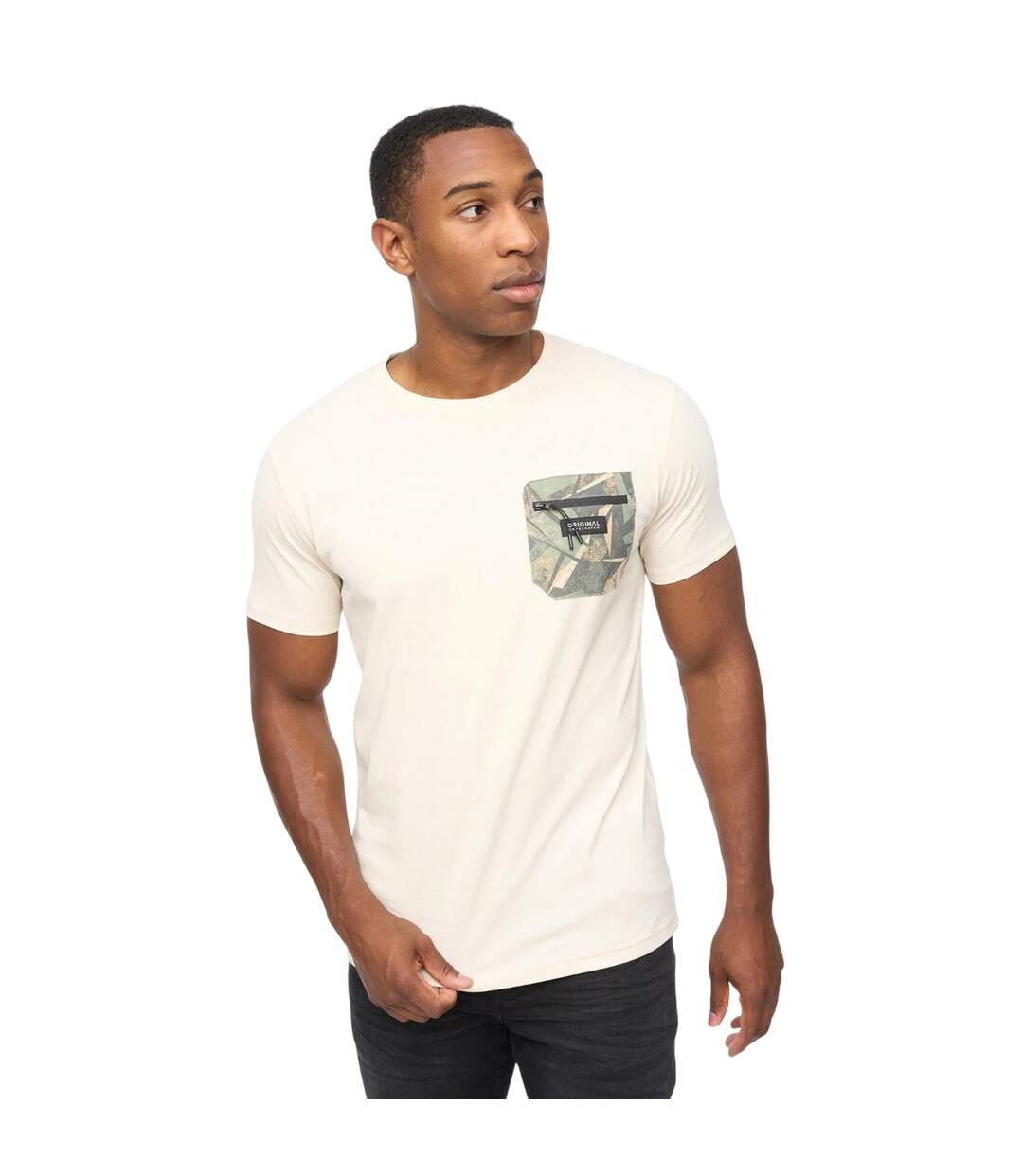 Mens Campbox T-shirt Off White Crosshatch-2
