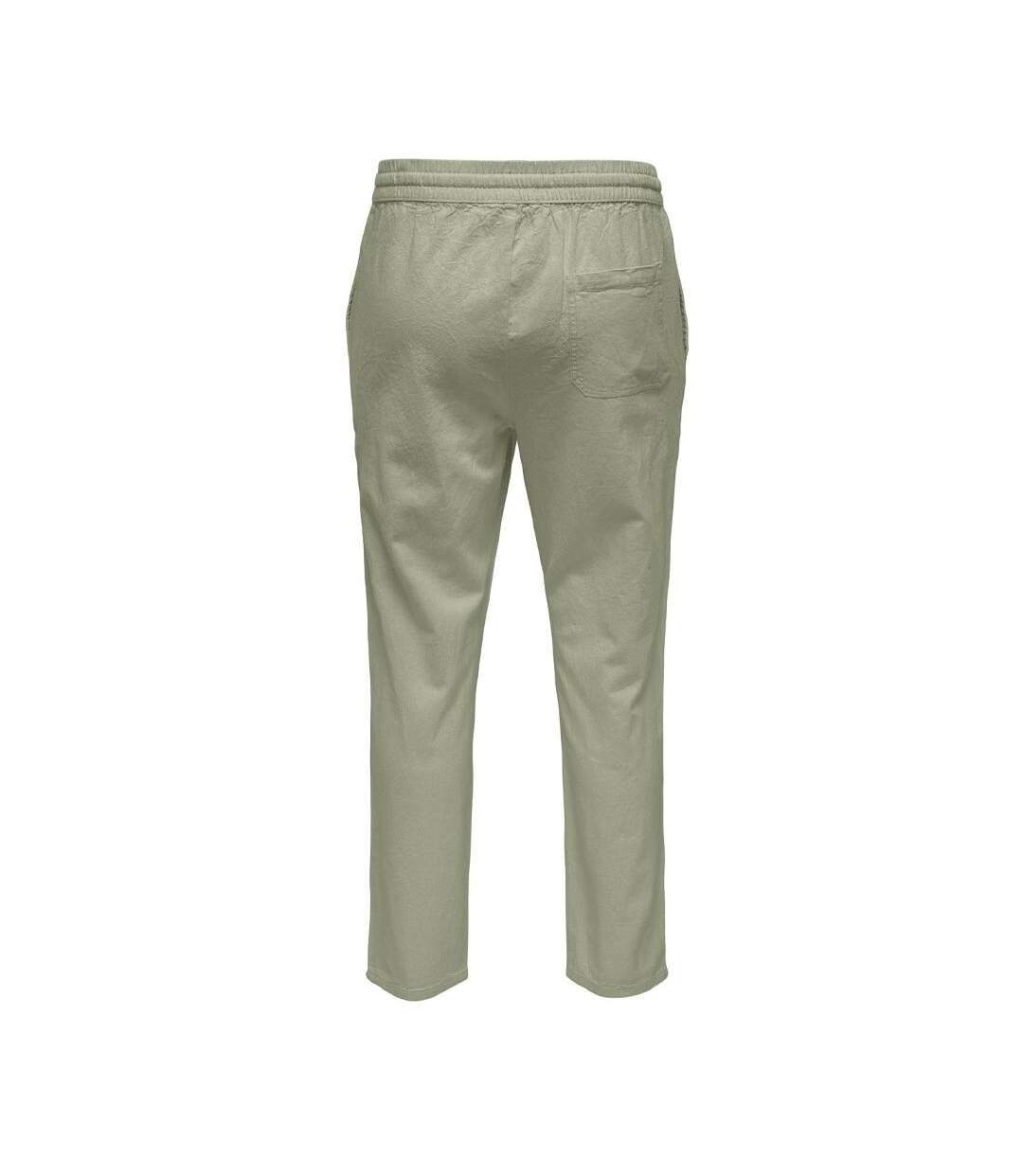 Pantalon Vert Homme ONLY & SONS Cot Lin - L-2