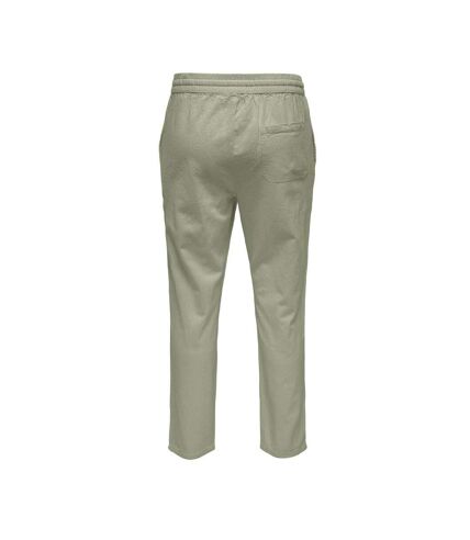 Pantalon Vert Homme ONLY & SONS Cot Lin - L