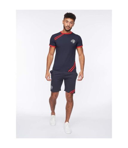 Mens hamlax t-shirt & shorts set navy/red Crosshatch