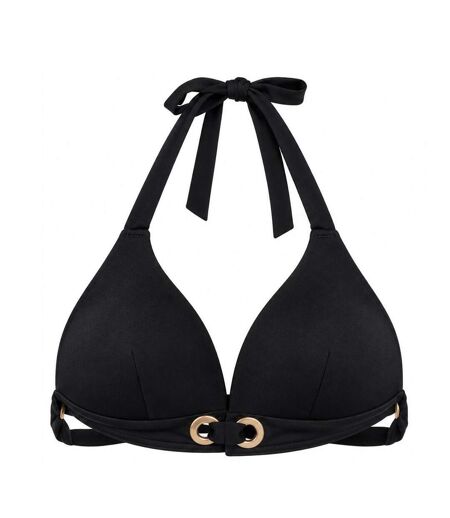 Haut de maillot de bain noir femme grain de sable line