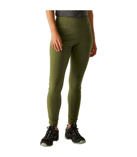 Legging De Randonnée Uni À Taille Haute Monira Femme Kaki Regatta