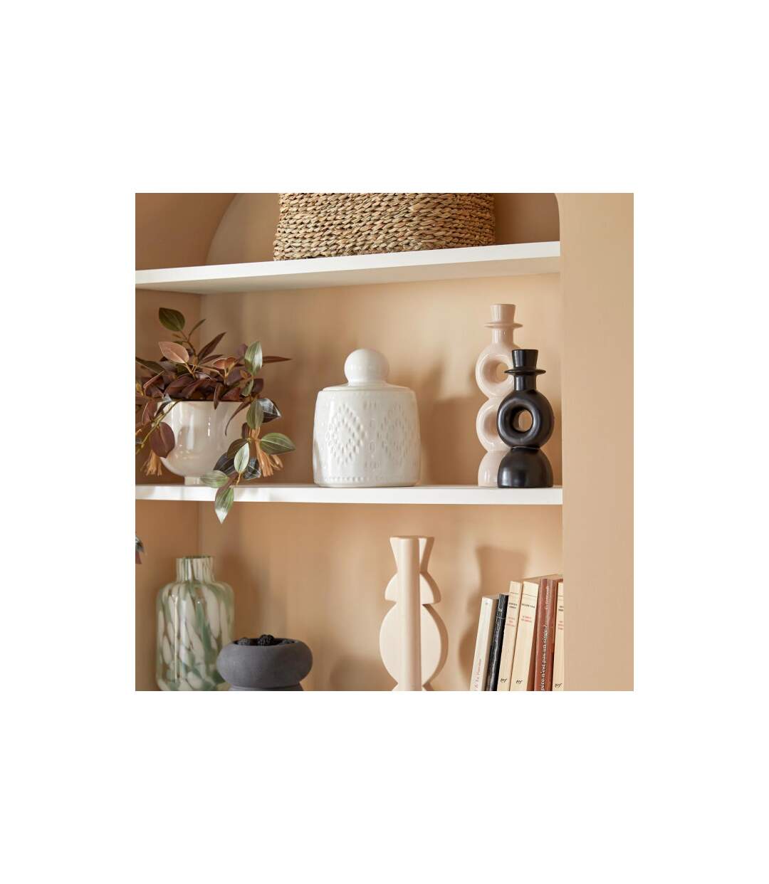 Boîte Déco en Céramique Mala 19cm Blanc-3