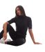 T-shirt etikat femme noir Boss-4
