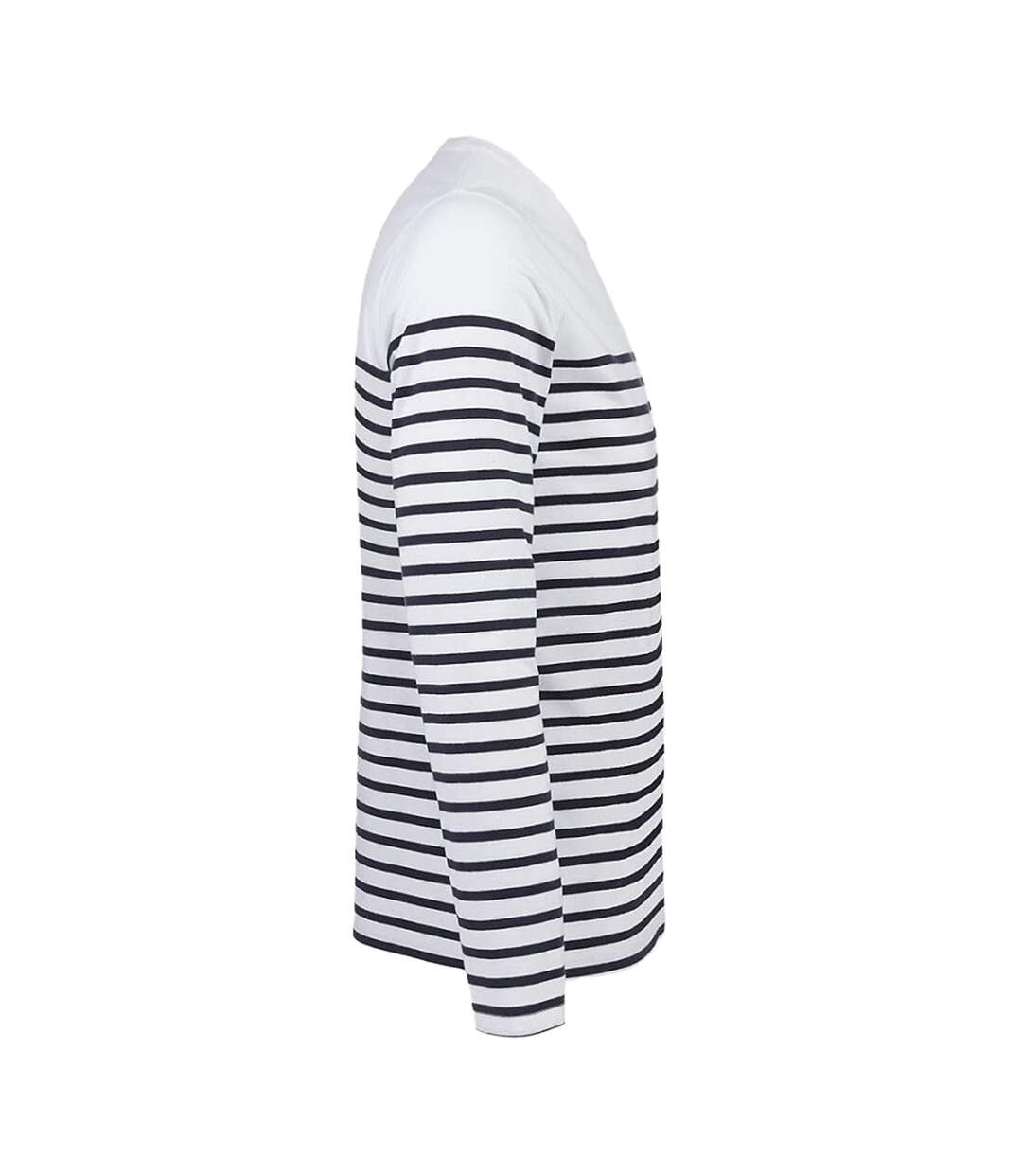 T-shirt Matelot Homme Blanc Bleu Marine SOLS-3