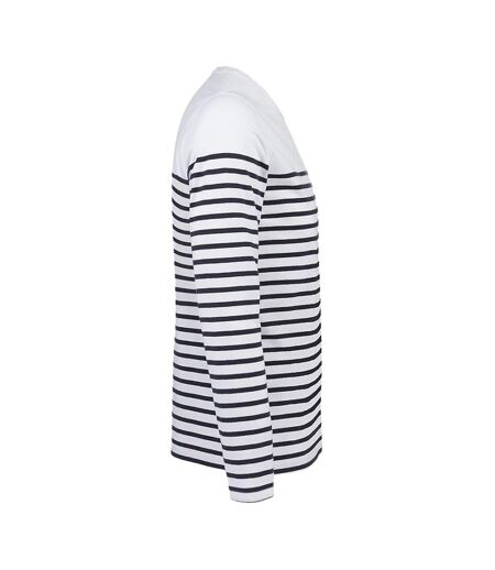T-shirt Matelot Homme Blanc Bleu Marine SOLS
