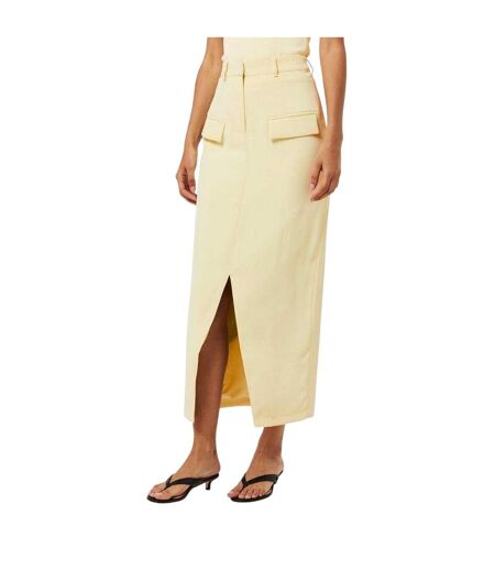 Womens/ladies The Ultimate  Fitted Midi Skirt Lime Cream Muse