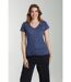 Tee Shirt Col V Lurex Manches Courtes Femme Tee Sun Twilight (marine) | Gerard Pasquier-2