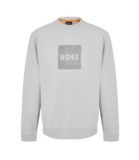 Mens Stitch Crew Neck Sweatshirt Grey Boss