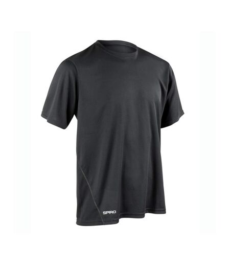 Spiro Mens Quick Dry Short-Sleeved T-Shirt (Black) - UTBC5392
