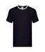 T-shirt adulte bleu marine / blanc Fruit of the Loom