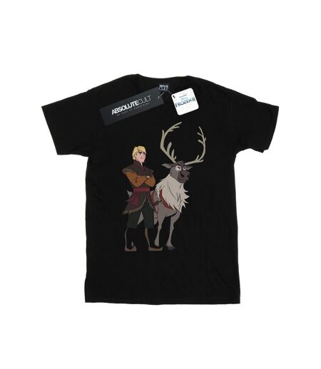 Disney - T-shirt FROZEN SVEN AND KRISTOFF - Femme (Noir) - UTBI24464