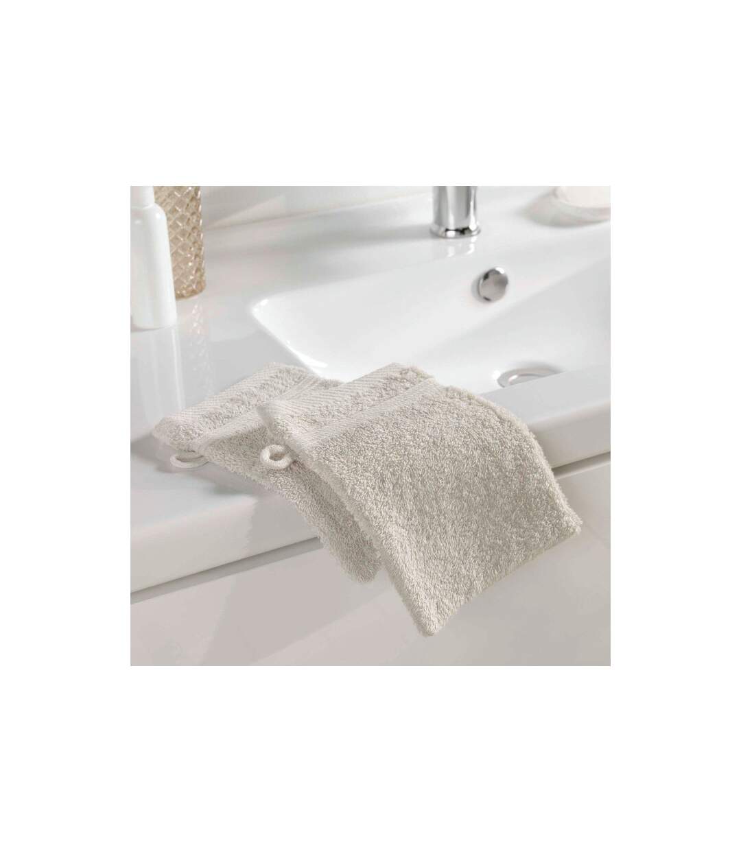 Lot de 2 Gants de Toilette Tendresse 15x21cm Lin-3