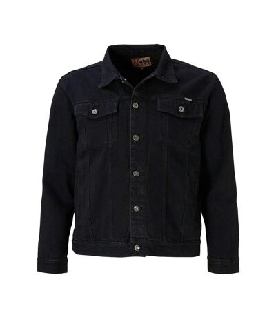 Duke Mens Kingsize Western Trucker Style Denim Jacket (Black) - UTDC127