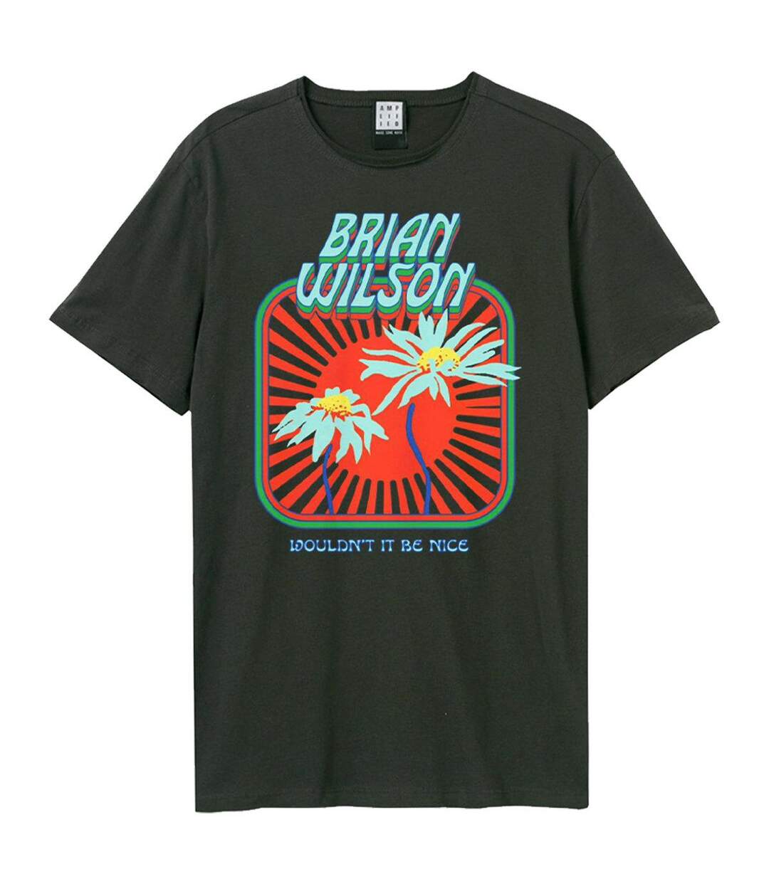Unisex Adult Flowers Brian Wilson T-shirt Charcoal Amplified-1