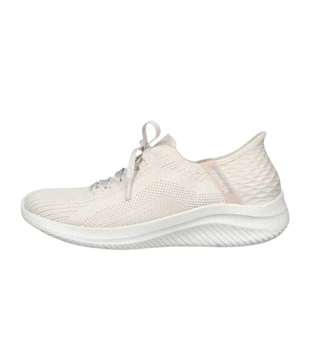 Womens/ladies Ultra Flex 3.0 Brilliant Path Slip-in Hands Free Sport Trainers Beige Cream Skechers-2
