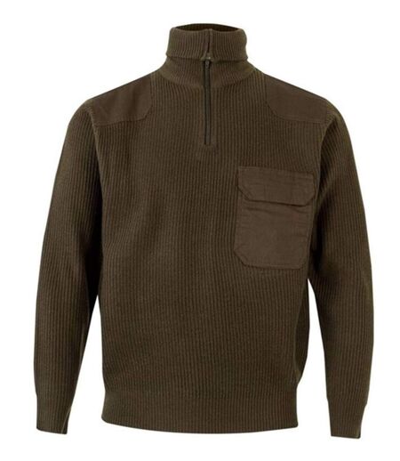 Pull col montant zippé - Homme - VL101 - vert kaki chasseur