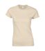 Gildan Womens/Ladies Softstyle Plain Ringspun Cotton Fitted T-Shirt (Sand) - UTPC5864
