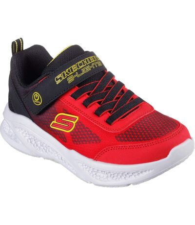 Baskets meteor lights krendox garçon rouge / noir Skechers