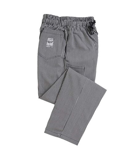 Unisex Adult Professional Checked Chef Trousers Black Le Chef