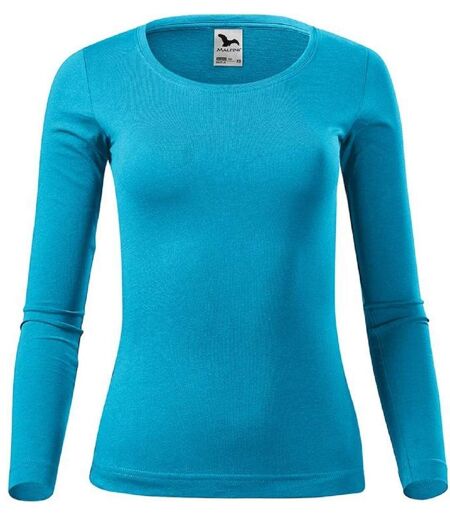 T-shirt manches longues - Femme - MF169 - bleu turquoise