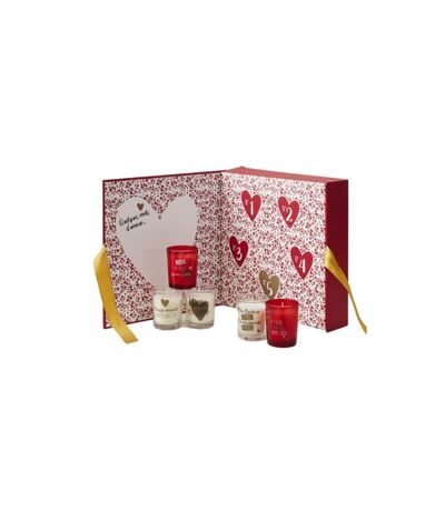 Coffret 5 Bougies Parfumées Amour 50g Blanc & Rouge