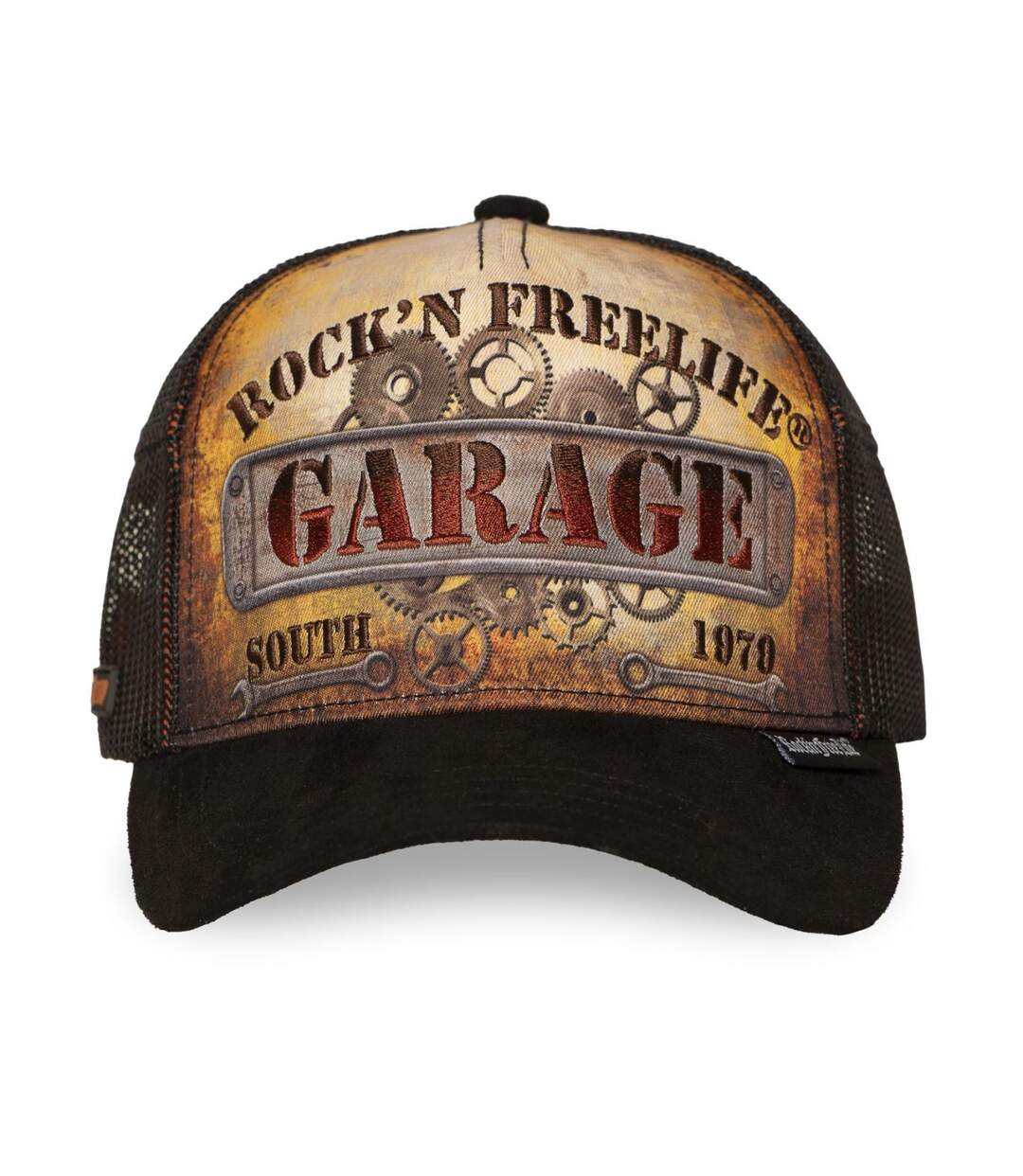 Casquette trucker imprimée avec filet Keep on Rolling Rock'n Free Life-2