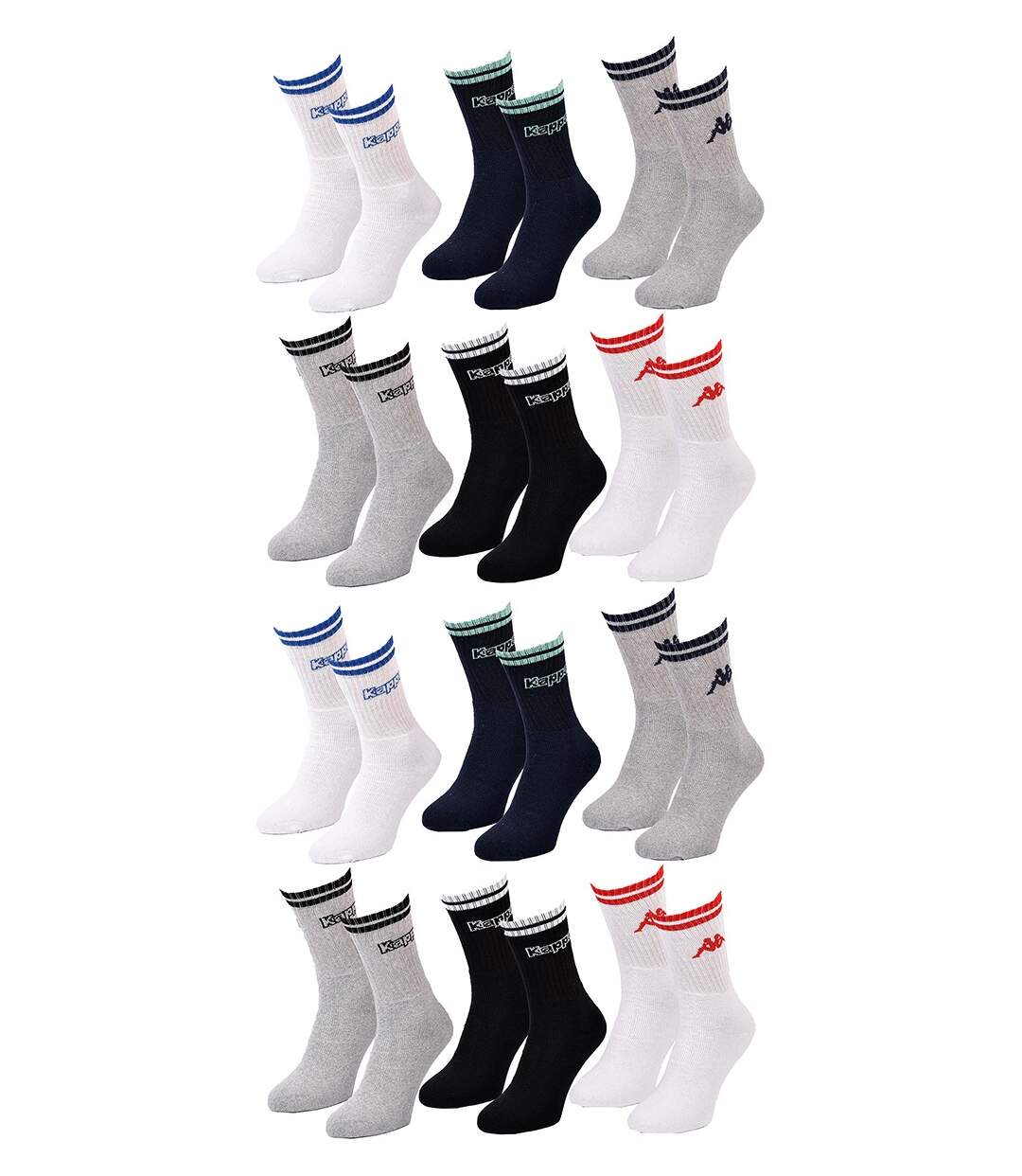 Chaussettes Homme KAPPA Pack de 12 Paires 1432 CREW