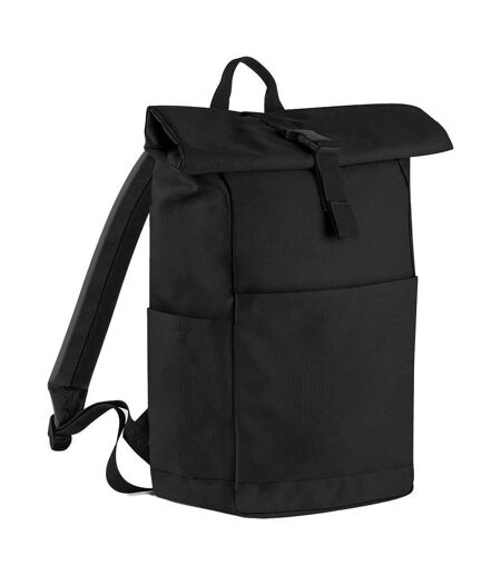 Premium roll top recycled backpack one size black Bagbase