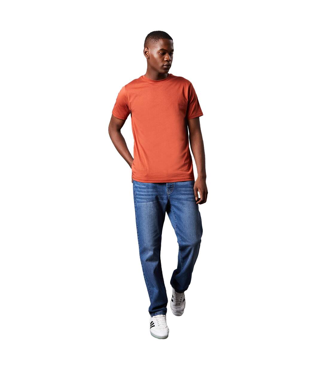 Mens cotton crew neck t-shirt rust Maine