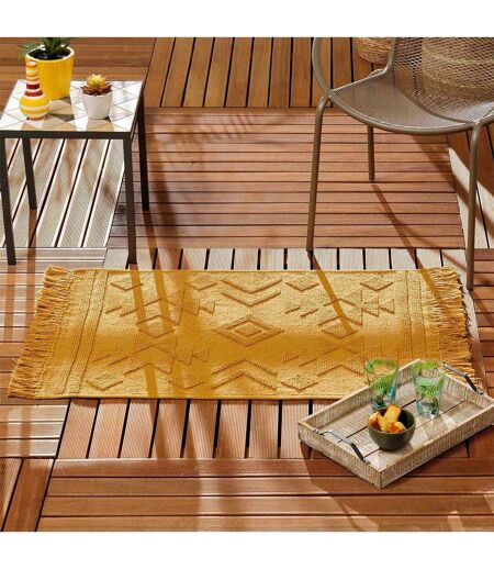 Tapis Déco à Franges Cilaos 60x90cm Safran