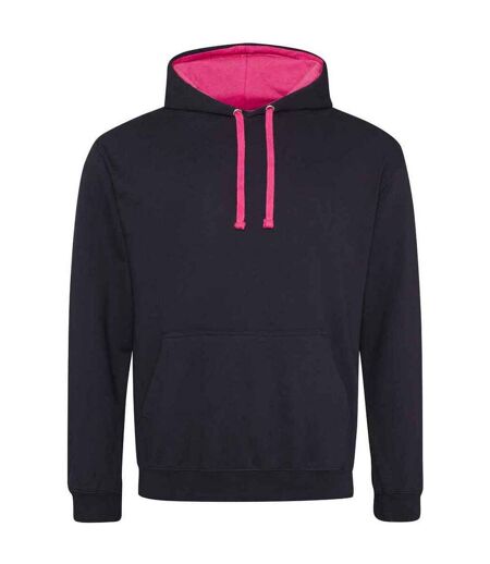 Sweat à capuche varsity femme noir vif / rose vif Awdis Awdis