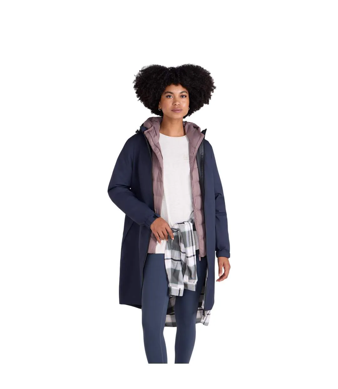 Womens/ladies Longline Waterproof Jacket Navy Animal-1