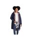Womens/ladies Longline Waterproof Jacket Navy Animal-1