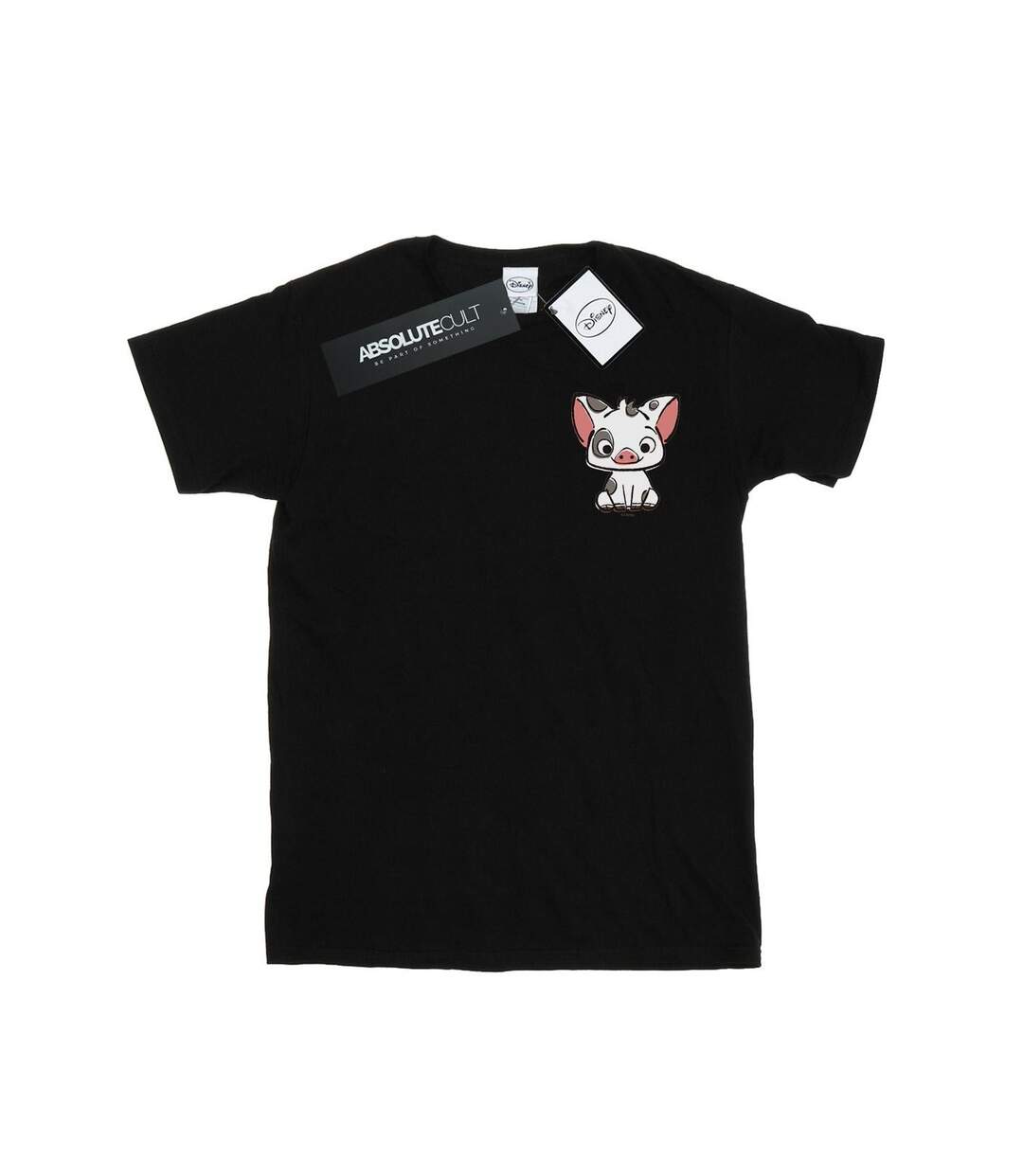 Disney Femme/Les femmes Moana Pua The Pig Breast - T-shirt boyfriend en coton imprimé (Noir) - UTBI39441-1
