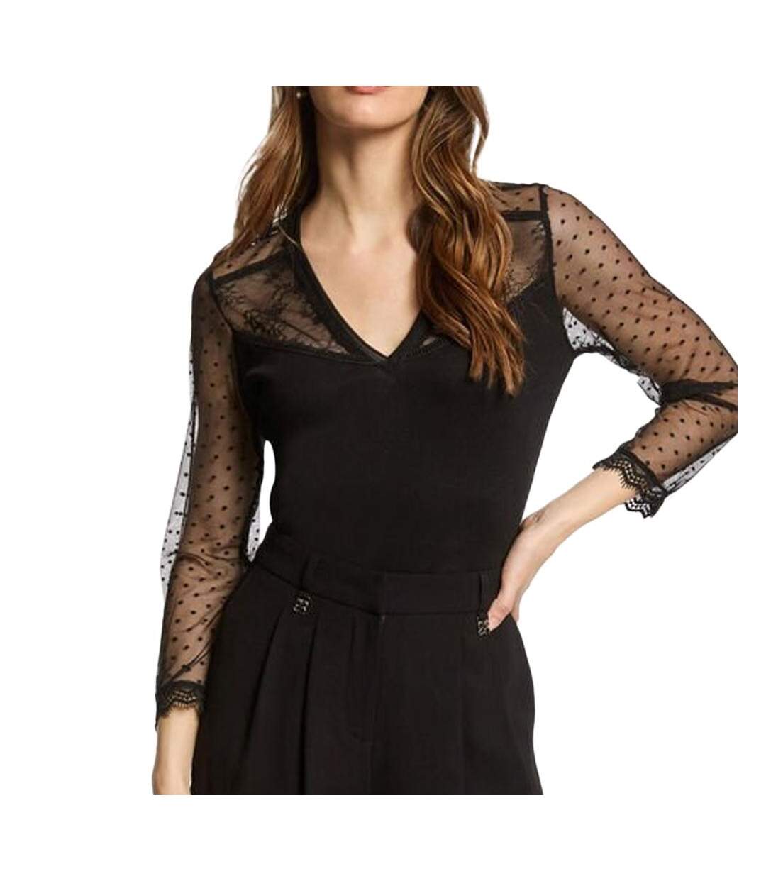 T-Shirt manches longues noir femme morgan thaisa-1