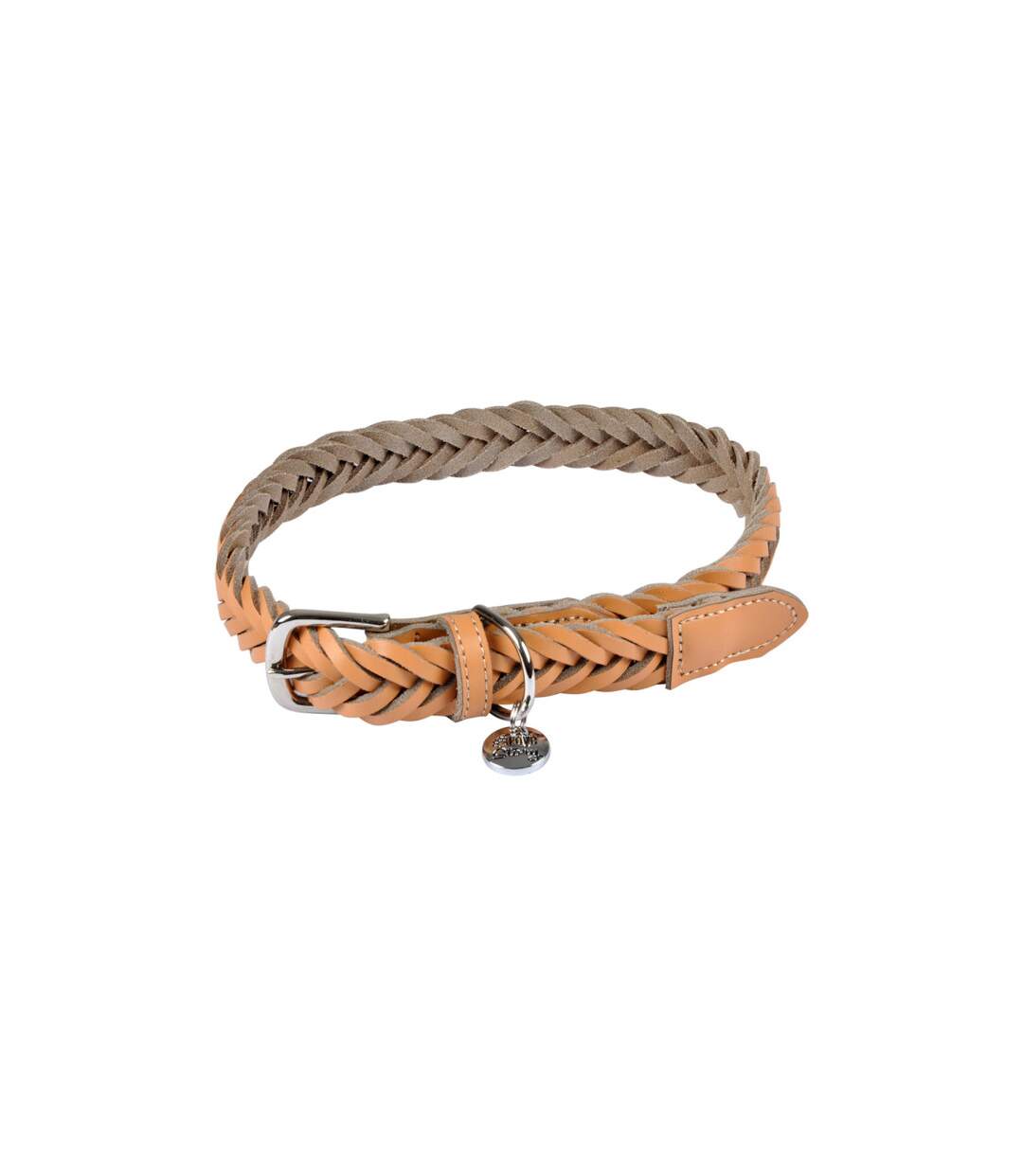 Collier pour Chien Réglable Tressé 50-70cm Naturel-1