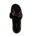 Womens/ladies Bow Faux Fur Trim Moccasin Slippers Black Skechers-4