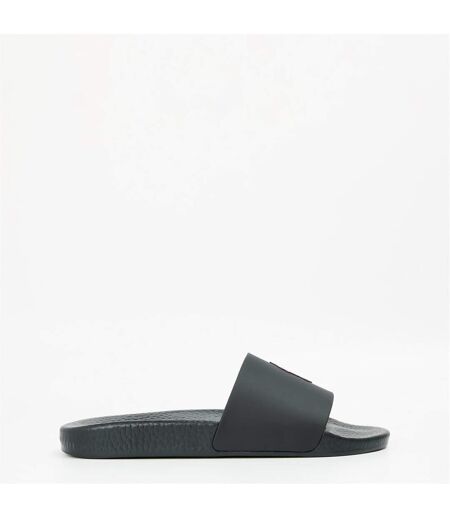 Mens Polo Moulded Footbed Pool Slides Black Red Ralph Lauren