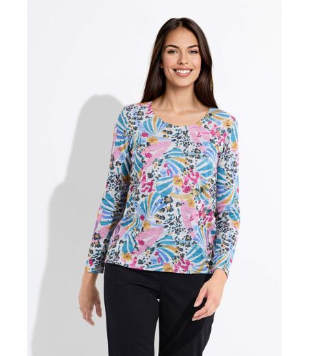 T-shirt chaud imprimé col rond manches longues