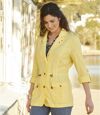 Women's Linen and Viscose Safari Jacket - Yellow Atlas For Men