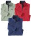 Pack of 3 Men's Microfleece Jumpers - Green Coral Blue