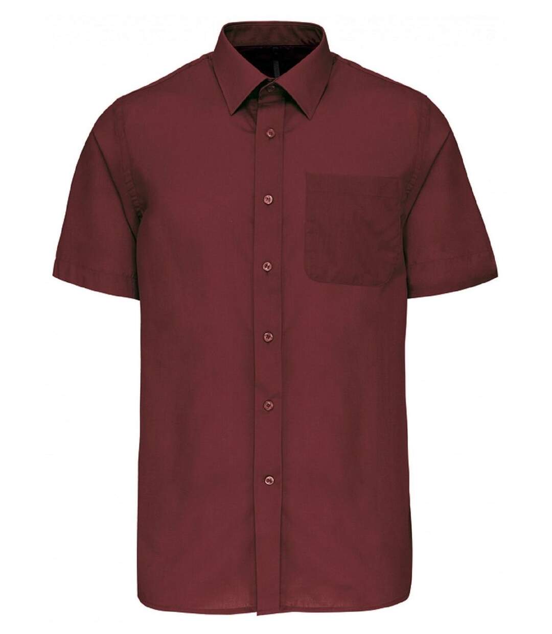 Chemise popeline manches courtes - K551- rouge vin - homme