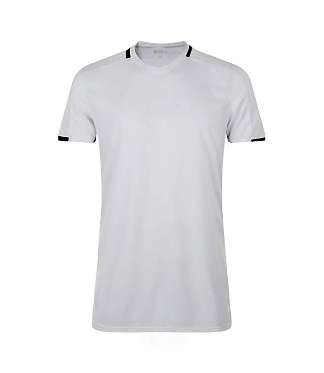 Mens classico contrast short sleeve soccer t-shirt white/black SOLS