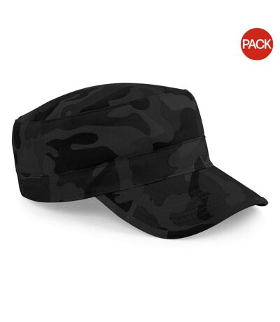 Beechfield Camouflage Army Cap / Headwear (Pack of 2) (Midnight Camo) - UTRW6711