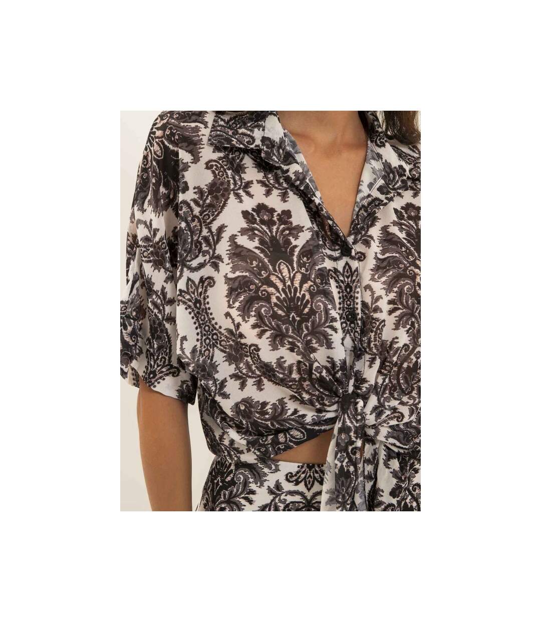 Chemise motifs nouée OXALIE - Dona X Lisa-3