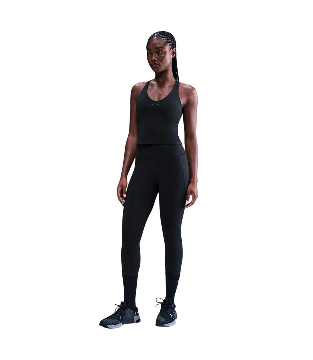 Womens/ladies Swoosh Tank Top Black Anthracite Smoke Grey Nike-4